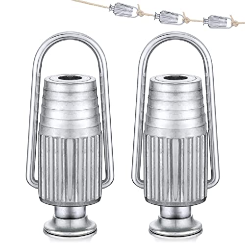 Sosation 2 Pcs Clothesline Rope Tightener Metal Clothesline Pulley Heavy Duty Aluminum Clothes Line Tensioners for Pulleys and Fixed Clothes Household Supplies - Image 1