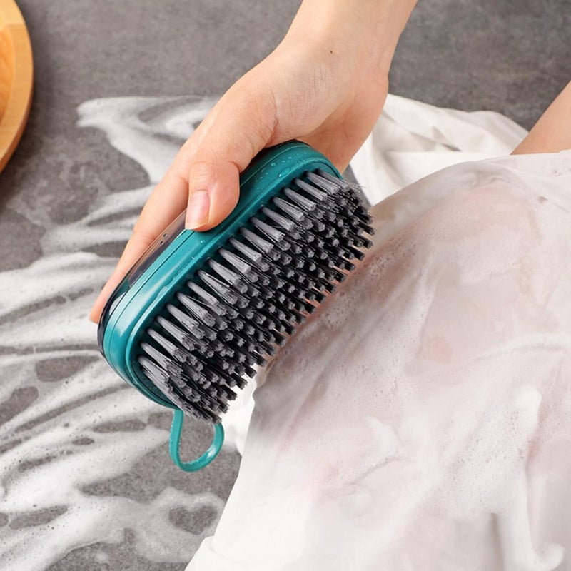 Leeonz Leeonz Soap Dispenser Cleaning Brush Clothing Stain Brush Soft Bristles Removes Stains on All Fabrics Easy to Hold Scrub Brush, Suitable for Shoe Brush, Laundry Brush, Bathtubs (Green) - Image 1