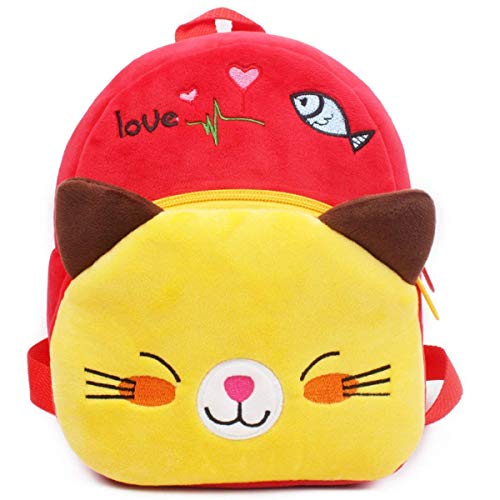 blue tree Cute Kids Backpack Toddler Bag Plush Animal Cartoon Mini Travel Bag for Baby Girl Boy 1-6 Years (Cat) - Image 1