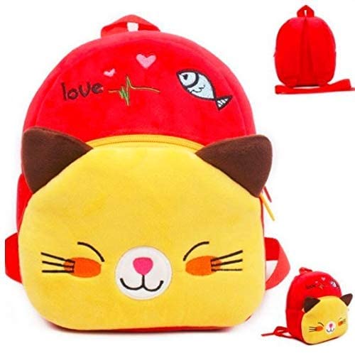 blue tree Cute Kids Backpack Toddler Bag Plush Animal Cartoon Mini Travel Bag for Baby Girl Boy 1-6 Years (Cat) - Image 3