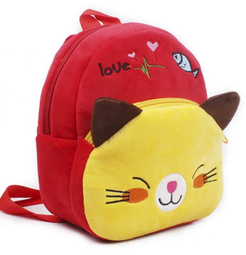blue tree Cute Kids Backpack Toddler Bag Plush Animal Cartoon Mini Travel Bag for Baby Girl Boy 1-6 Years (Cat) - Image 2