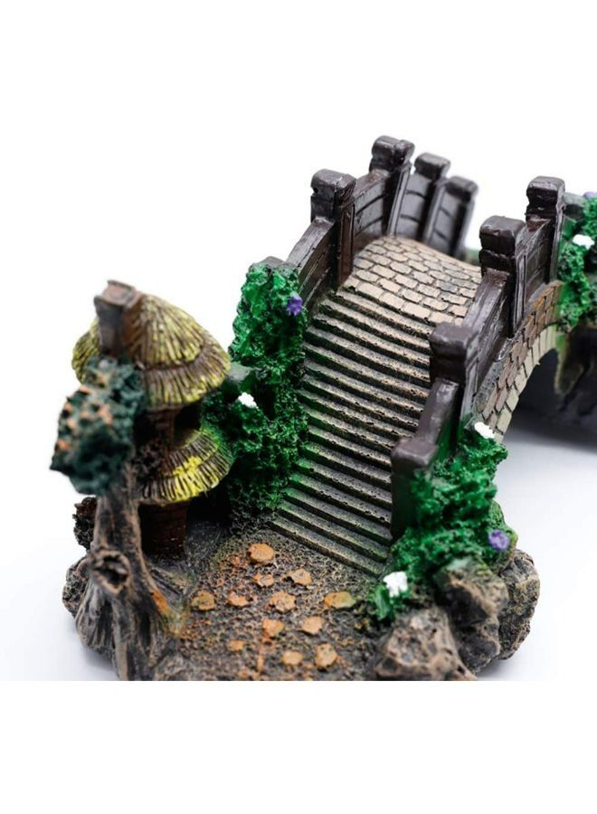 B&K Aquarium Ornament Resin Arch Bridge Tree Pavilion Artificial Bridge Model for Garden Decor Fish Tank Landscape Accessories - Image 5