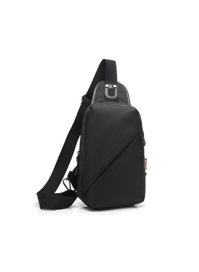 REBENUO A shoulder and chest bag for men to protect against theft, with a completely attractive design that stores all papers and belongings, in black color and model number ps-312 - Image 1