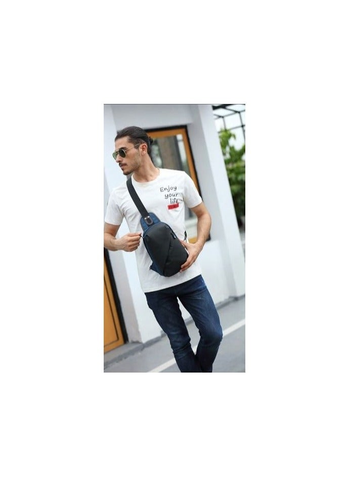 REBENUO A shoulder and chest bag for men to protect against theft, with a completely attractive design that stores all papers and belongings, in black color and model number ps-312 - Image 3