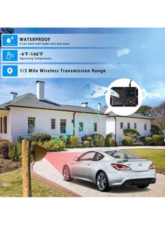 Generic Solar Powered Driveway Alert System, 1800ft Wireless Range Outdoor Motion Sensor Detector, Weather Resistant Rechargeable Battery Alarm  - Image 2