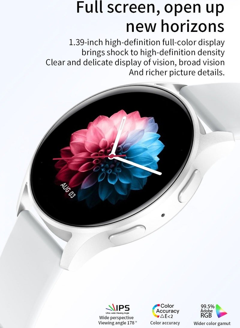 AI Voice Health Monitoring Smart Watch, Waterproof Bluetooth Call Smart Wrist Watch, Full Touch Screen Wireless Charging Fitness Watch With Carbon Fiber Case, (1pc, Silicone Pink Plus Steel Mesh Strap) - Image 2