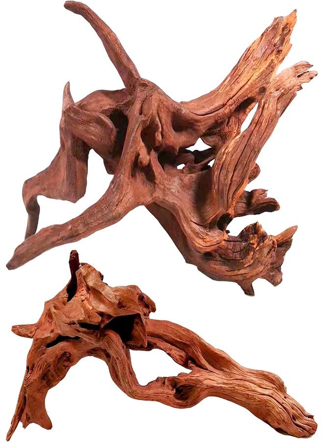 WDEFUN Natural Driftwood for Aquarium Decor, 2-Piece 10''-14'' Large Driftwood for Decorations on Fish Tank, Reptiles Bearded Dragon Accessories or Air Plants - Image 1