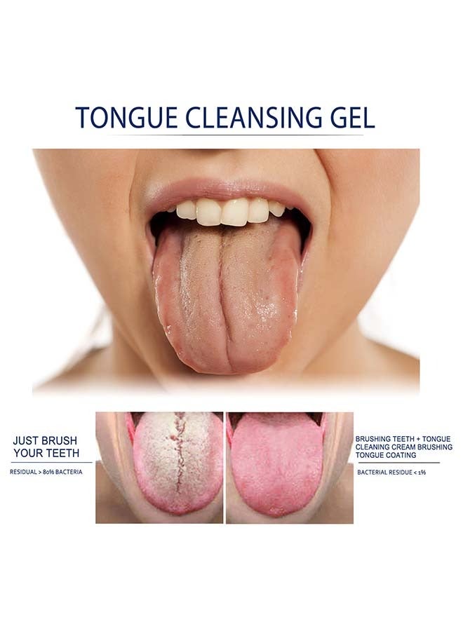 EELHOE Tongue Cleaning Gel with Cleaner Brush  Tongue Cleaning Gel Set Tongue Cleaning Brush Kit Tongue Cleaner Set for Oral Care  Mint Scent Freshen Breath - Image 3