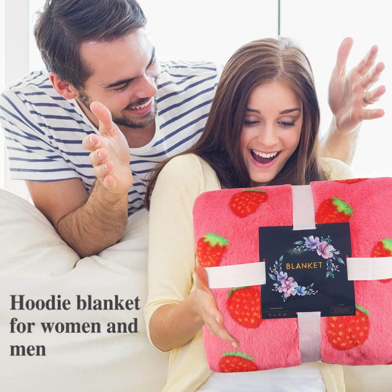 Viviland Viviland Blanket Hoodie Oversized Sweatshirt Super Soft Warm Comfortable Giant Pullover with Large Front Pocket Gifts for Women Girl Teenagers  Strawberry  - Image 3