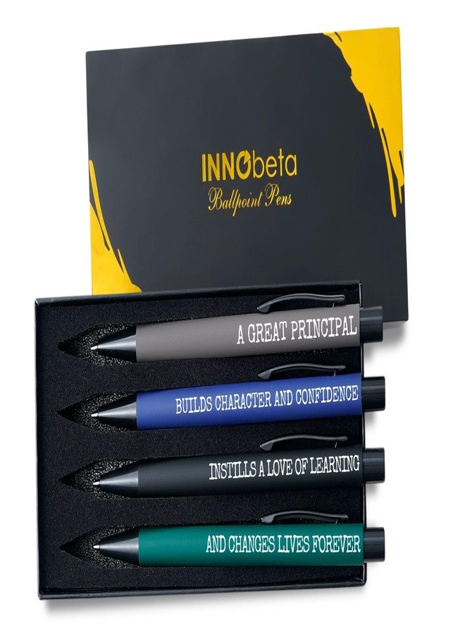 إنو بيتا هدايا تقديرية من InnoBeta للمديرين، طقم أقلام حبر جاف من 4 قطع، قلم ملهم للنساء، أدوات مكتبية للمديرين - Image 1