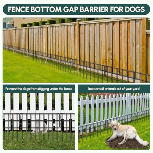 NANYEZH 42.5ft (L) x 13in (H) Garden Fence Animal Barrier, 30 Panels No Dig Fence for Dogs, 1.35in Gap Rustproof Metal Decorative Garden Fencing, Anti Digging Barrier Ground Defense Border for Outdoor, Yard - Image 2