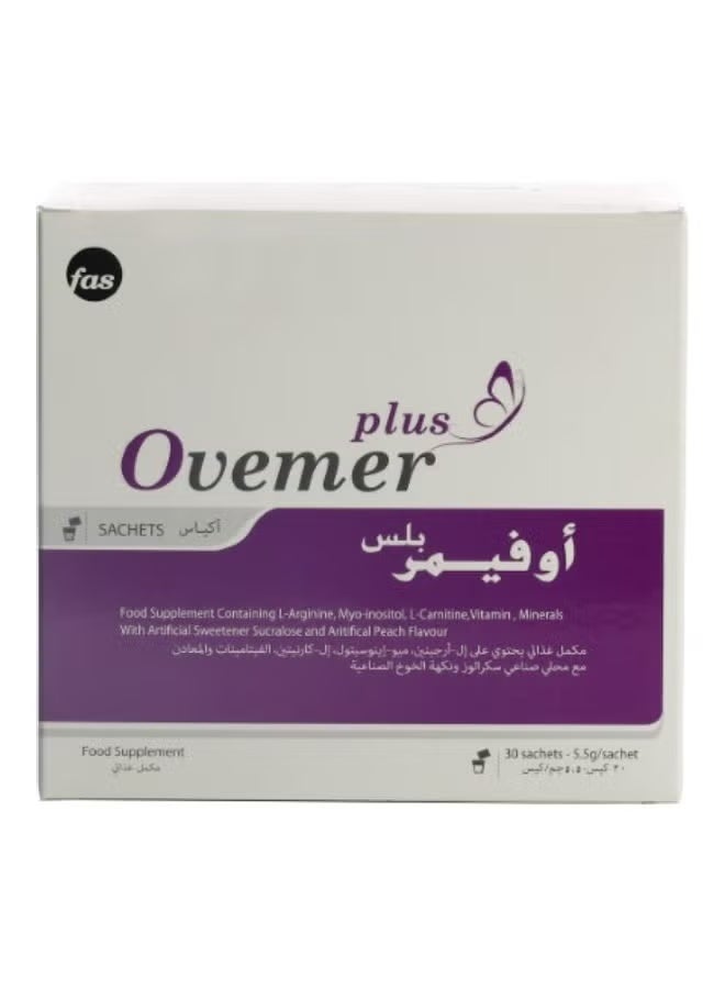 fas Ovemer Plus L-Arginine Food Supplement 30 Sachets - Image 3