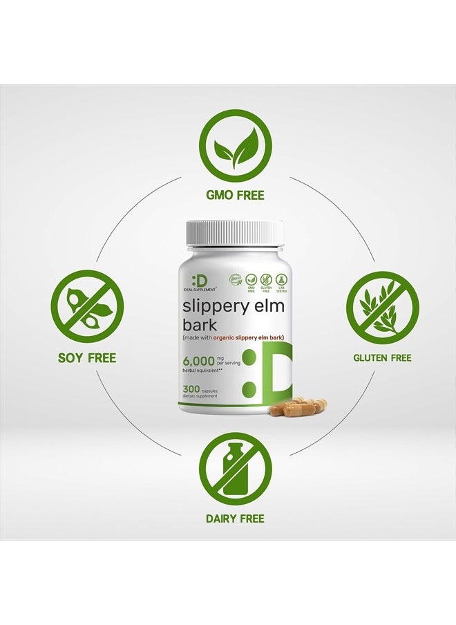DEAL SUPPLEMENT Slippery Elm Capsules, 6,000mg Per Serving – 300 Pills, Made with Organic Inner Bark Powder Extract – Natural Herb for Soothing Throat & Digestive Support – Non-GMO  - Image 3