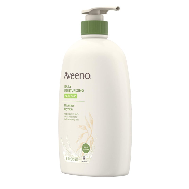 Aveeno Daily Moisturizing Body Wash with Soothing Oat, Creamy Shower Gel, Soap-Free and Dye-Free, Light Fragrance, 33 fl. oz - Image 3