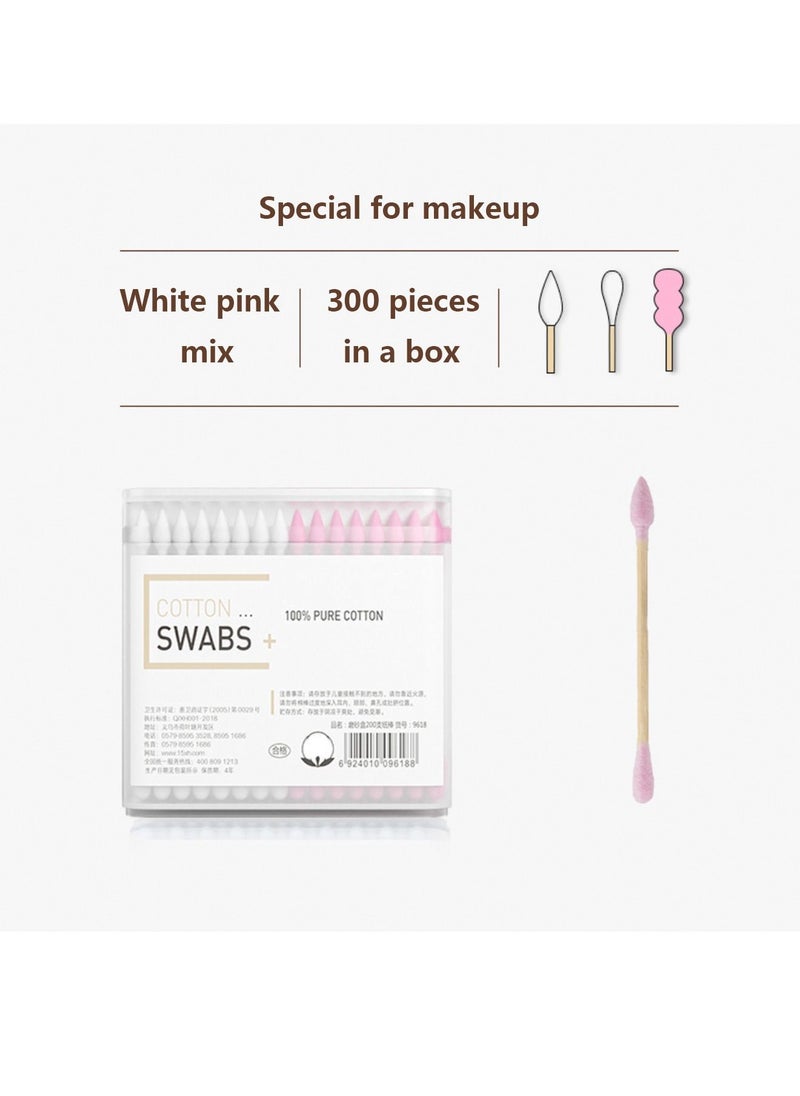 Generic - Boxed Two Headed Cotton Swabs Disposable Makeup Cotton Swabs For Ears Cotton Swabs Round Pointed Tampon Swabs - Image 1