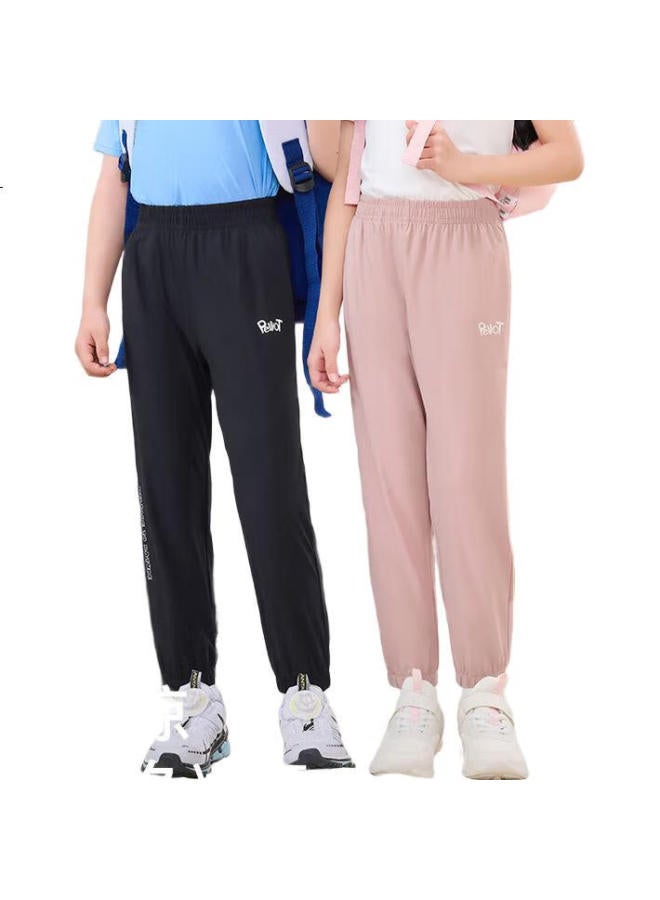 Pelliot Outdoor Children'S Sun Protection Quick-Dry Pants, Summer Breathable Cool-Feeling Mosquito-Proof Sports Casual Trousers, 13421430 Gray 140 - Image 3