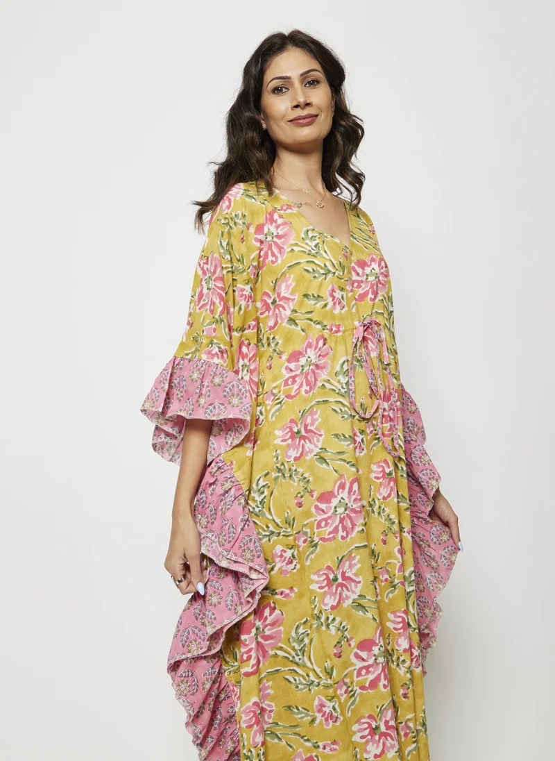 Kyshmysh YELLOW FRILL CAFTAN