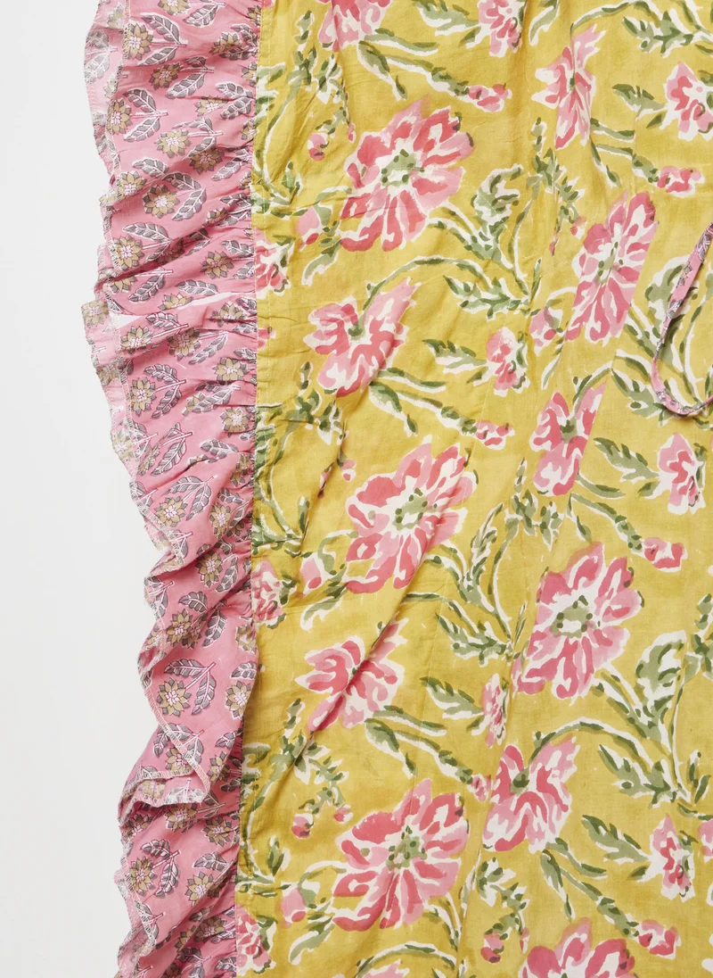 Kyshmysh  YELLOW FRILL CAFTAN for Women | Best Price UAE