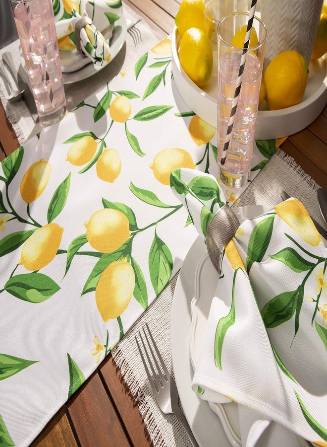 ديي مفرش طاولة خارجي من مجموعة DII Lemon Bliss، مقاوم للبقع والماء، مقاس 14×72 بوصة - Image 4