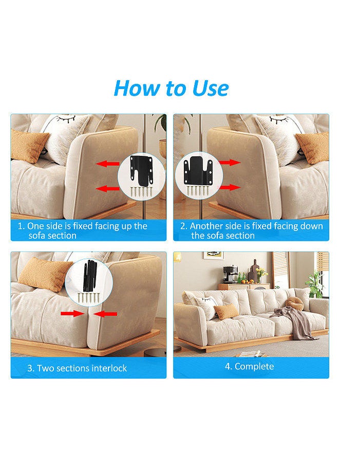Generic - 10Pcs Sectional Couch Connectors, Universal Sectional Sofa Interlocking, Easy to Install Couch Clips for Sectionals Sturdy Furniture Connectors Sofa Connector Bracket with Screw - Image 1
