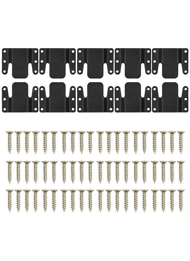 Generic - 10Pcs Sectional Couch Connectors, Universal Sectional Sofa Interlocking, Easy to Install Couch Clips for Sectionals Sturdy Furniture Connectors Sofa Connector Bracket with Screw - Image 1