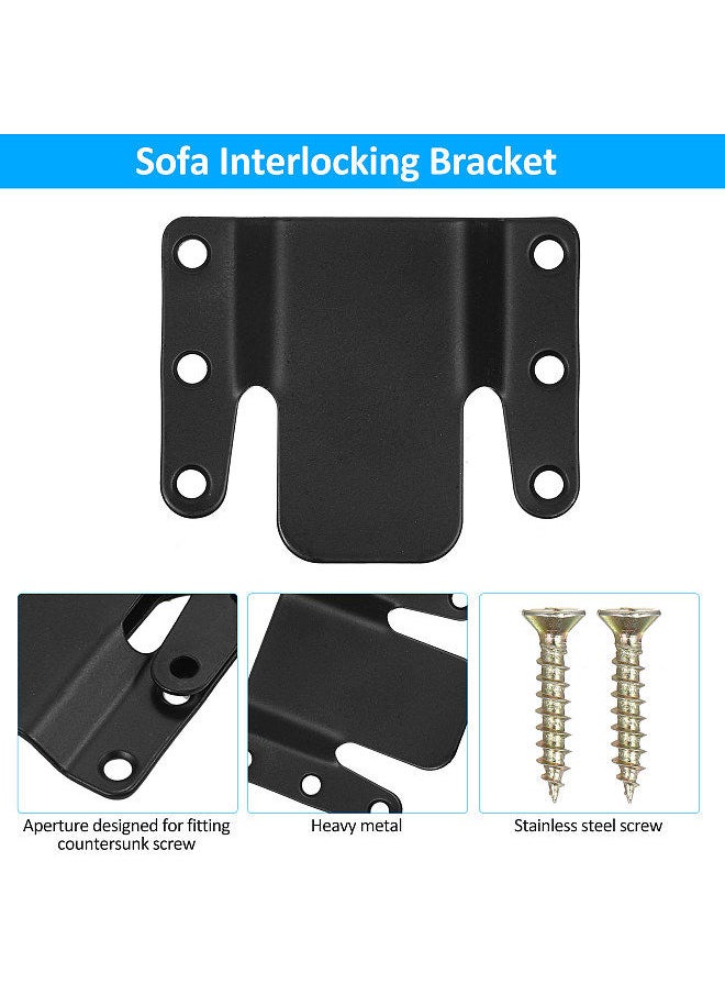 Generic - 10Pcs Sectional Couch Connectors, Universal Sectional Sofa Interlocking, Easy to Install Couch Clips for Sectionals Sturdy Furniture Connectors Sofa Connector Bracket with Screw - Image 1