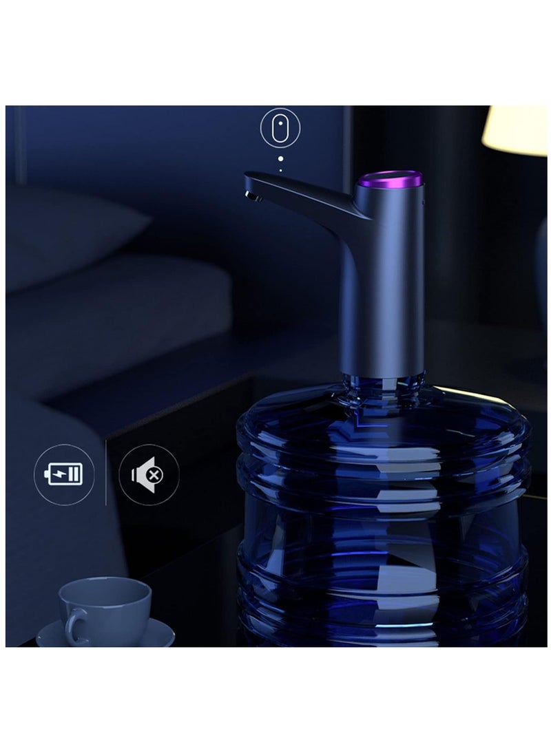 مضخة مياه زجاجة أوتوماتيكية USB مبرد مياه كهربائي موزع للتخييم والأسر باللون الأسود مع بطارية مدمجة - Image 5