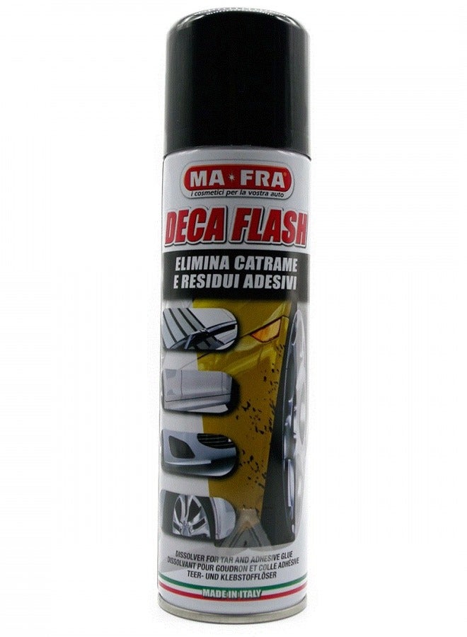 MAFRA Deca Flash Tar & Adhesive Remover Spray, 250 ml Trigger Bottle, Dissolves Tar, Asphalt, Glue & Sticker Residue from Car Bodywork, Metal & Glass, Gentle on Paint, No Hard Rubbing (HO065)