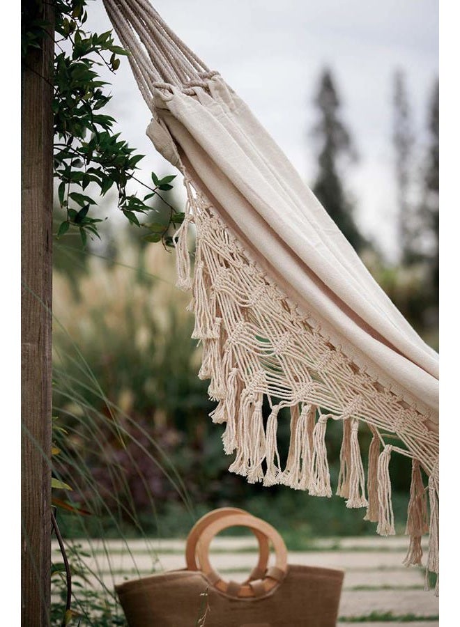 RISEON Handmade Boho Large Brazilian Macrame Fringe 2 Person Double Deluxe Hammock Swing Net Chair for Beach, Yard, Bedroom, Patio, Porch, Indoor, Outdoor, Wedding Decor 95" Lx 59" W - Image 3