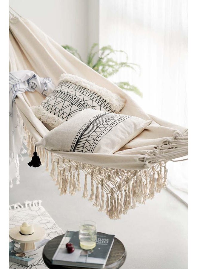 RISEON Handmade Boho Large Brazilian Macrame Fringe 2 Person Double Deluxe Hammock Swing Net Chair for Beach, Yard, Bedroom, Patio, Porch, Indoor, Outdoor, Wedding Decor 95" Lx 59" W - Image 4