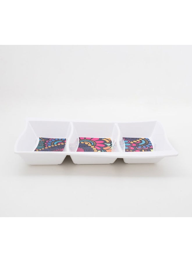 Bright Designs Melamine Savoury Tray 
Set of 2 (L 30cm W 19cm H 3cm) Paisley - Image 1