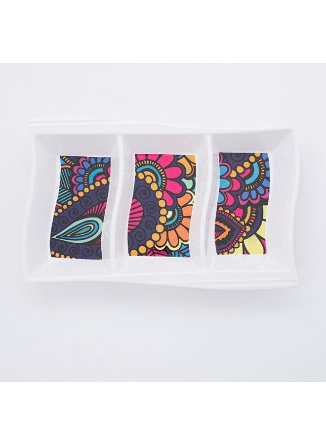 Bright Designs Melamine Savoury Tray 
Set of 2 (L 30cm W 19cm H 3cm) Paisley - Image 2
