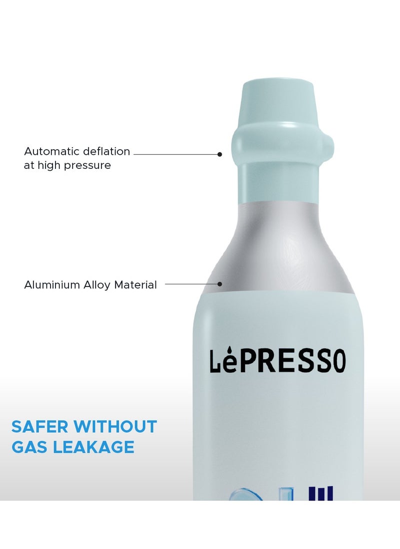 LePRESSO - Sparkling Water Maker 1L with Three Capsules and Pressure Meter / Efficient Carbonation / Adjustable Fizz Pressure / One-Button Operation - Black - Image 1