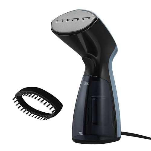 Sunbeam 1000W Compact Handheld Steamer for Clothes, Portable, Travel Steamer, Non-Stick Head, 30s Heat Up, 8 Minutes Continuous Steam, 110ml Water Tank, Bristle Brush, Storage Bag, Blue/Black - Image 1