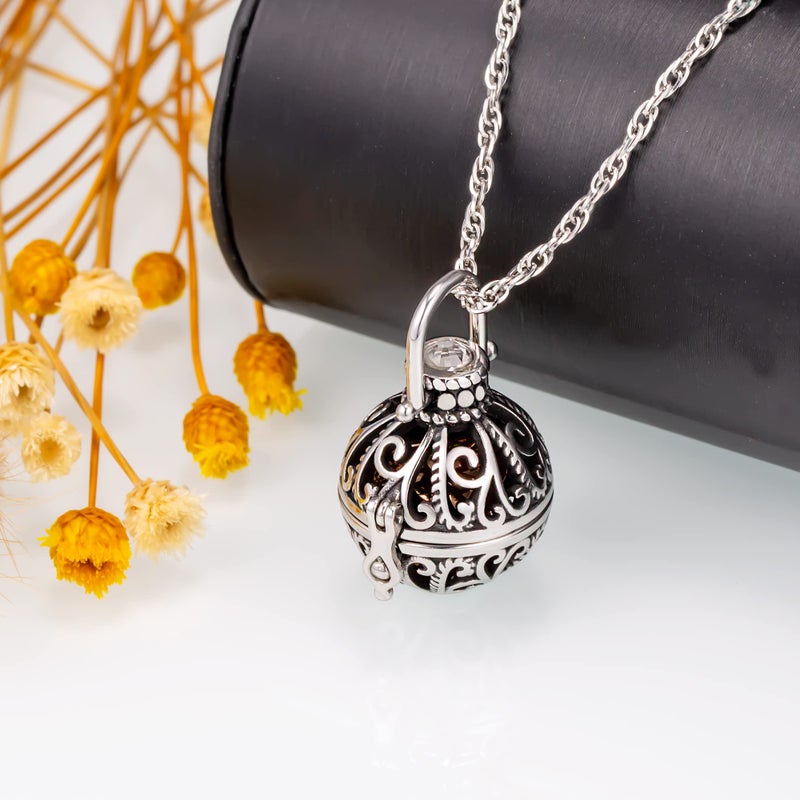 Gredstar Vintage Hollow Flower Urn Necklace for Ashes Forever in my heart Memorial Locket Pendant Jar Keepsake Cremation Jewelry - Image 3