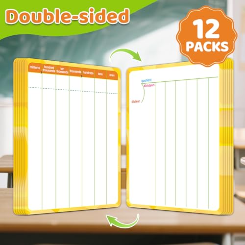 Laffunz 12 Packs Long Division Multiplication Flash Cards Math Manipulative Dry Erase Board Math Games Chart for 2nd 3rd 4th Grade Classroom Must Haves Homeschool Supplies Teacher Essentials - Image 5