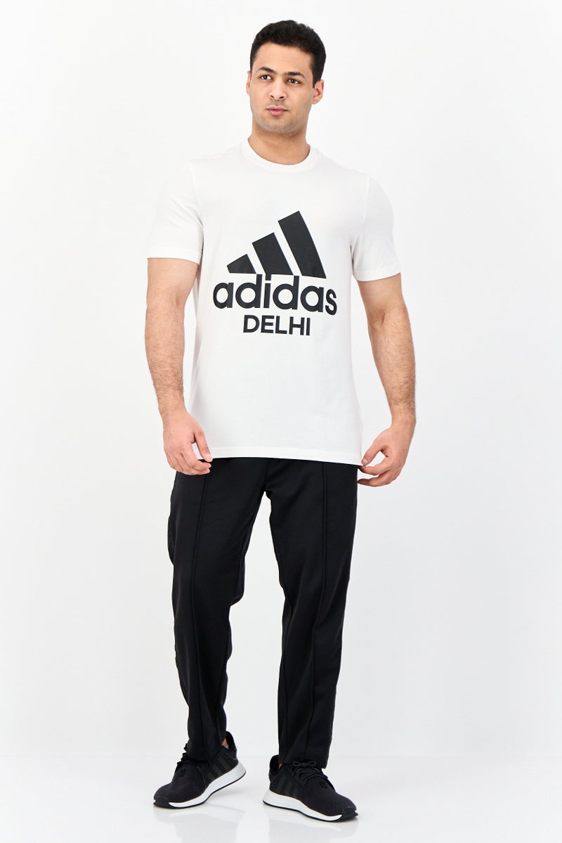 Adidas Men Sportswear Fit Delhi Logo Outdoor T-Shirt, White - Image 4