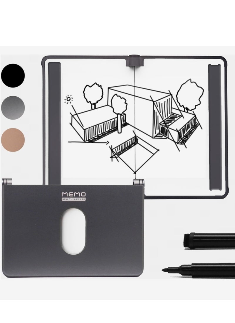 New Things Lab Memo RFID-Blocking Whiteboard Wallet – Slate Gray | Slim, Durable, and Innovative Everyday Carry