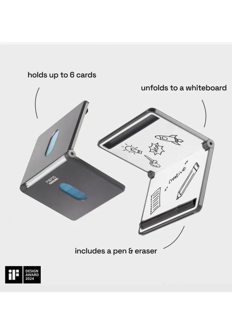 New Things Lab Memo RFID-Blocking Whiteboard Wallet – Slate Gray | Slim, Durable, and Innovative Everyday Carry