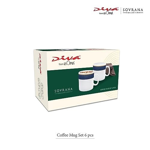 La Opala Diva, Sovrana Collection Opal Glass Crockery | Coffee Mug Regular, Set of 6 | Persian Grey, 190 ml | for Tea & Coffee | Microwave Safe | 100% Vegetarian | Extra Strong | Super Light & White - Image 4