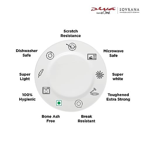 La Opala Diva, Sovrana Collection Opal Glass Crockery | Coffee Mug Regular, Set of 6 | Persian Grey, 190 ml | for Tea & Coffee | Microwave Safe | 100% Vegetarian | Extra Strong | Super Light & White - Image 3