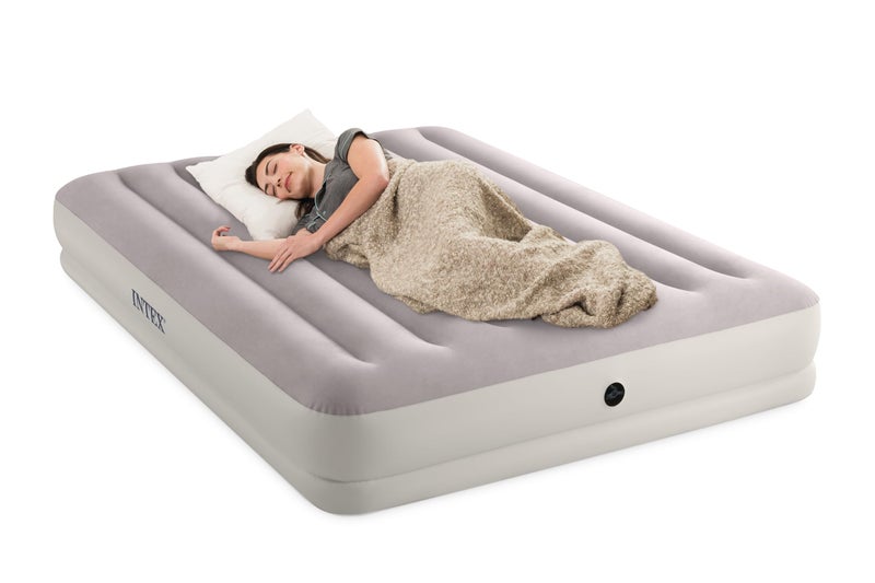 Intex 64179E Dura-Beam Standard Prestige Mid-Rise Air Mattress: Fiber-Tech - Queen Size - Quickfill USB Air Pump - 12in Bed Height - 600lb Weight Capacity - Image 2