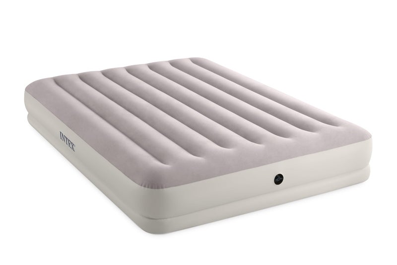 Intex 64179E Dura-Beam Standard Prestige Mid-Rise Air Mattress: Fiber-Tech - Queen Size - Quickfill USB Air Pump - 12in Bed Height - 600lb Weight Capacity - Image 1
