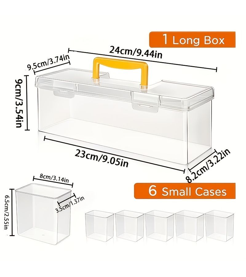 Plastic Card Storage Box Clear Card Case With Removable Inner Box And 6 Compartments Large Capacity Game Card Holder Ultra High Strength 1pc - Image 2