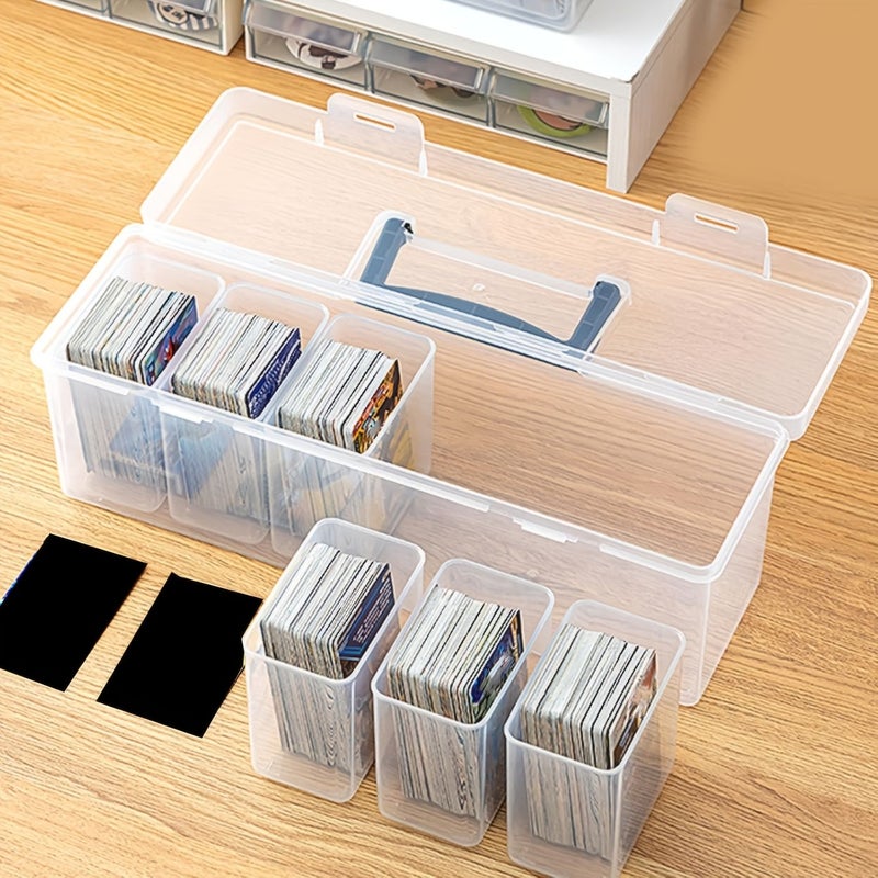 Plastic Card Storage Box Clear Card Case With Removable Inner Box And 6 Compartments Large Capacity Game Card Holder Ultra High Strength 1pc - Image 3