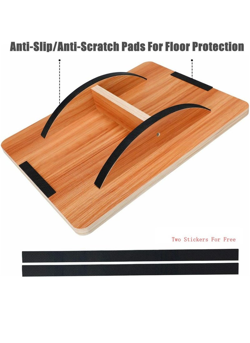 Cool Baby Style COOLBABY Professional Wooden Balance Board Under-Desk Balance Board Anti-Slip Rollers Rocker For Standing Desks And Rehabilitation Exercises Wooden Balance Board Supports Weights Up To 350 lbs  - Image 5