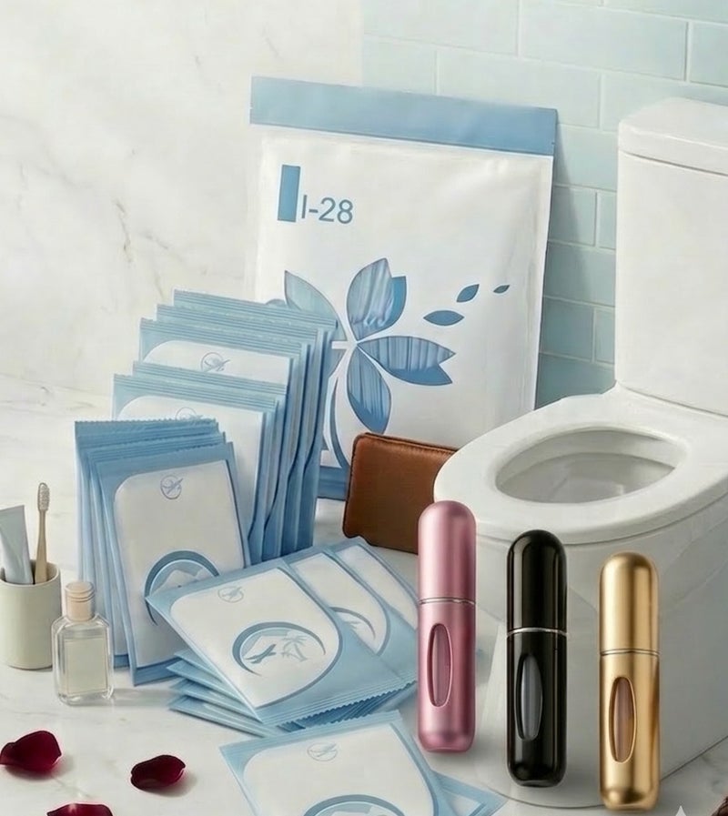 50 pieces of travel toilet seat Cover & Portable Perfume Atomizer Set of 3 - Image 1