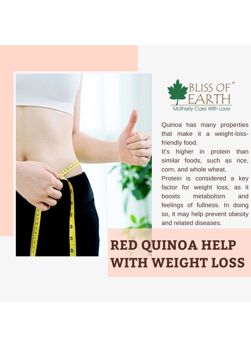 BLISS OF EARTH Organic Red Quinoa 700gm for Weight Loss Raw Daily Healthy Diet superfood  - Image 4