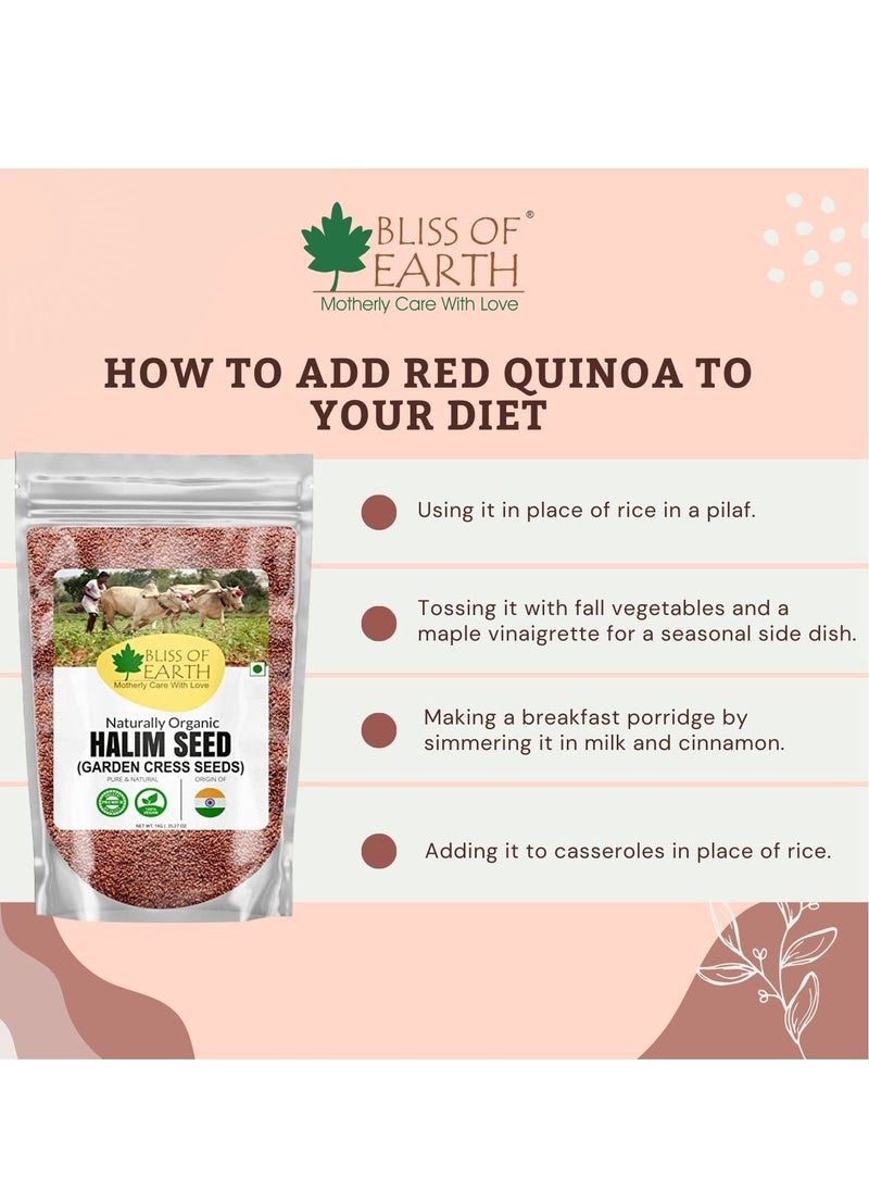 BLISS OF EARTH Organic Red Quinoa 700gm for Weight Loss Raw Daily Healthy Diet superfood  - Image 5