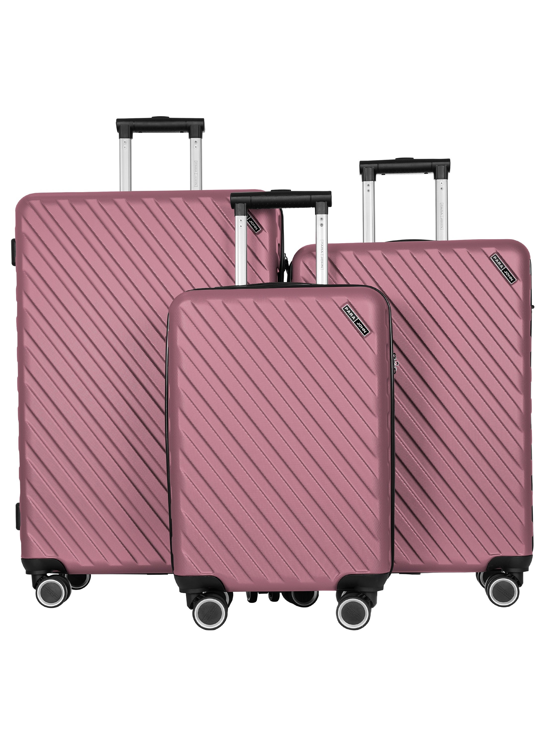 Lightweight ABS Hard Side 8 Spinner Wheel Luggage Set of 3 with Lock 20/24/28 inch - Pink 